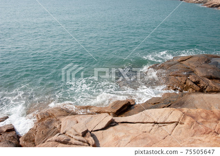 a Rocky coastline plateau at Po Toi Islands a Rocky coastline plateau at Po Toi Islands 75505647