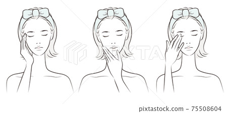 Vector illustration of a woman doing skin care 75508604