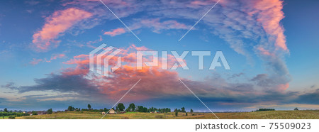 Beautiful sunset in a countryside Beautiful sunset in a countryside 75509023