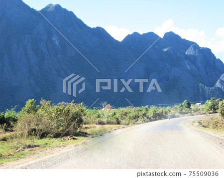 Scenery of a trekking tour in Vang Vieng, Laos. Scenery of a trekking tour in Vang Vieng, Laos. 75509036