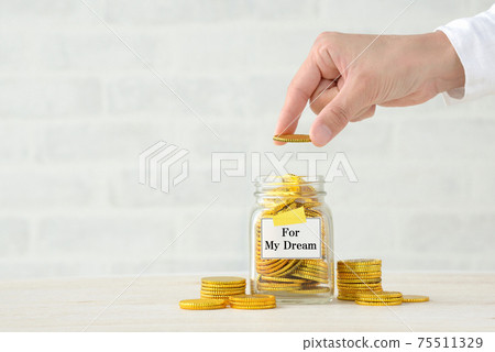 存錢以實現自己夢想的人的手 存錢以實現自己夢想的人的手 75511329