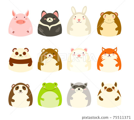 Set of avatars icons with cute animals 75511371