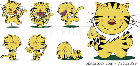 Tiger character pose collection 75512359
