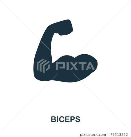 Biceps icon. Premium style icon design. UI. Illustration of biceps icon. Pictogram isolated on white. Ready to use in web design, apps, software, print. 75513232