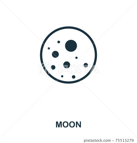 Moon icon. Flat style icon design. UI. Illustration of moon icon. Pictogram isolated on white. Ready to use in web design, apps, software, print. 75513279
