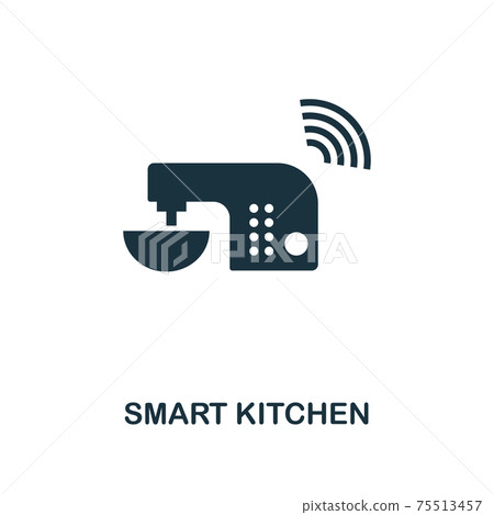 Smart Kitchen icon. Monochrome style icon design from smart devices icon collection. UI. Illustration of smart kitchen icon. Pictogram isolated on white. Web design, apps, software, print. Smart Kitchen icon. Monochrome style icon design from smart devices icon collection. UI. Illustration of smart kitchen icon. Pictogram isolated on white. Web design, apps, software, print. 75513457