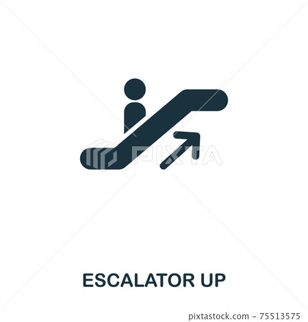 Escalator Up icon. Line style icon design. UI. Illustration of escalator up icon. Pictogram isolated on white. Ready to use in web design, apps, software, print. 75513575