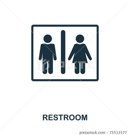 Restroom icon. Line style icon design. UI. Illustration of restroom icon. Pictogram isolated on white. Ready to use in web design, apps, software, print. Restroom icon. Line style icon design. UI. Illustration of restroom icon. Pictogram isolated on white. Ready to use in web design, apps, software, print. 75513577
