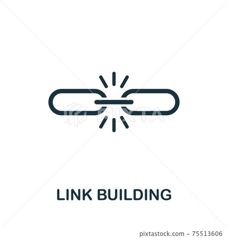 Link Building vector icon symbol. Creative sign... - Stock Illustration ...