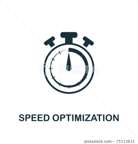 Speed Optimization vector icon symbol. Creative sign from seo and development icons collection. Filled flat Speed Optimization icon for computer and mobile 75513615