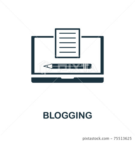 Blogging vector icon symbol. Creative sign from seo and development icons collection. Filled flat Blogging icon for computer and mobile 75513625
