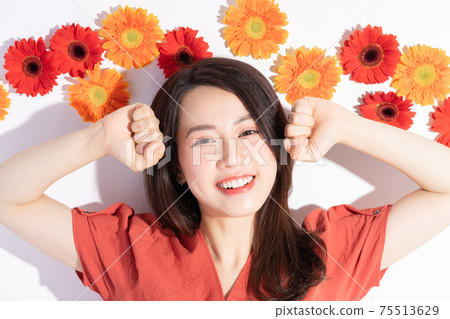 Woman beauty, flower 75513629