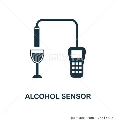 Alcohol Sensor icon. Monochrome style design... - Stock Illustration ...