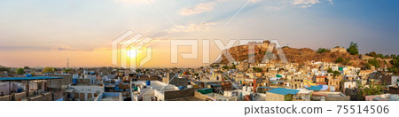 Panoramic view of Mehrangarh fort at Jodhpur, Rajasthan, India. Panoramic view of Mehrangarh fort at Jodhpur, Rajasthan, India. 75514506