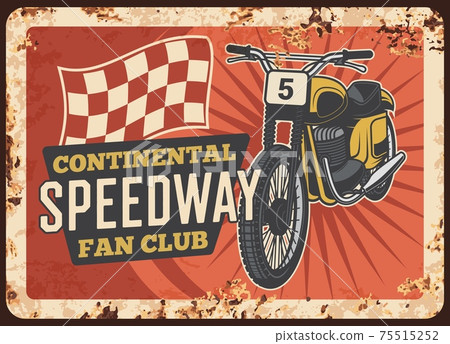 Speedway motorcycle metal plate rusty, moto club 75515252