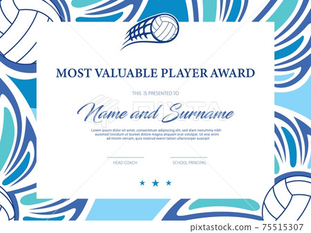 Certificate for volleyball most valuable player Certificate for volleyball most valuable player 75515307