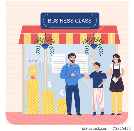 Business class, male consultant communicates with students, discuss tasks to business seminar 75515433