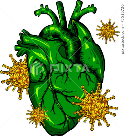 virus infect a human heart vector illustration virus infect a human heart vector illustration 75516720