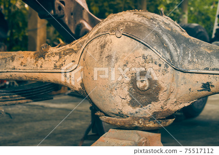Back View Rear Differential Gearbox and Soil Dust  in Vintage Tone Back View Rear Differential Gearbox and Soil Dust  in Vintage Tone 75517112