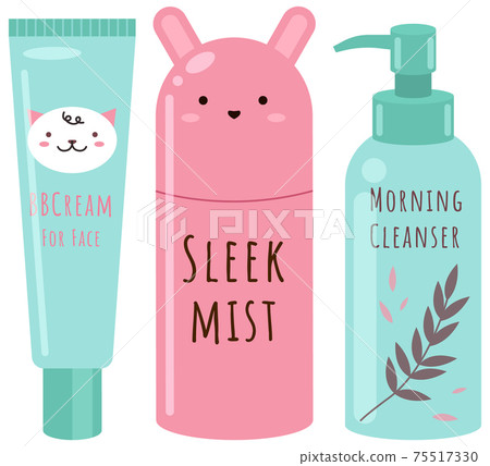 Face and body skin care products. Set of tubes and vials cosmetics. Tools for beauty and skin health Face and body skin care products. Set of tubes and vials cosmetics. Tools for beauty and skin health 75517330