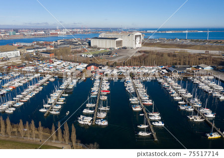 Aerial View of Lynetten Sailboat Harbor in Copenhagen 75517714
