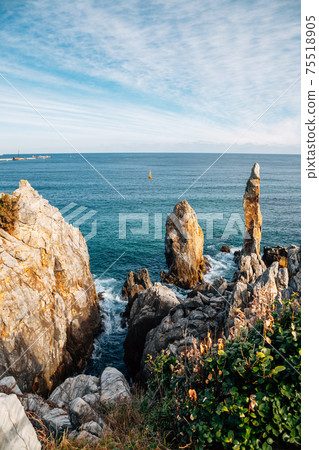 Chuam Chotdaebawi Rock and sea in Donghae, Korea Chuam Chotdaebawi Rock and sea in Donghae, Korea 75518905