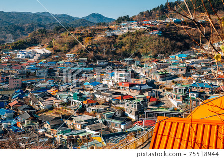 Panorama view of Mukho Nongoldam-gil village in Donghae, Korea Panorama view of Mukho Nongoldam-gil village in Donghae, Korea 75518944