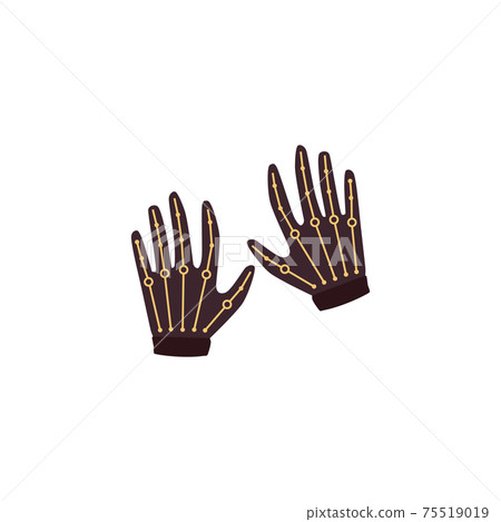 Icon of thin wireless virtual reality gloves a vector isolated illustration 75519019