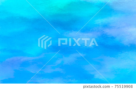 Realistic blue watercolor panoramic texture on white background - Vector 75519908