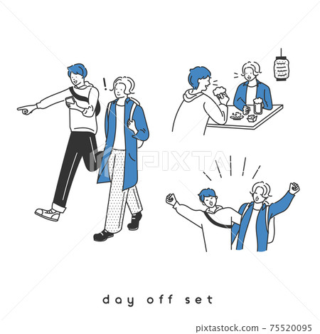 Two men spending a drinking holiday 75520095