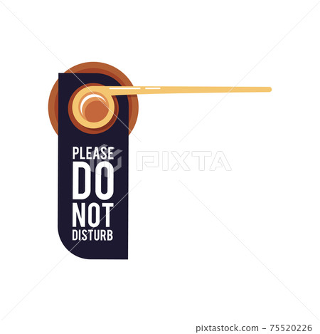 Please do not disturb - black hotel door sign hanging on handle Please do not disturb - black hotel door sign hanging on handle 75520226