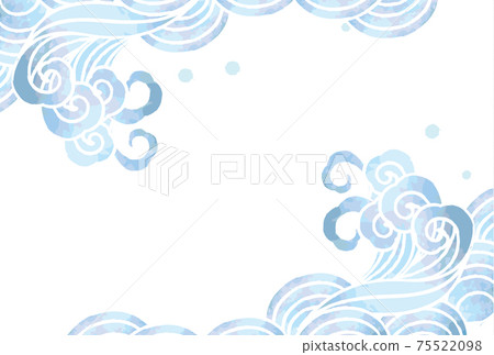 Watercolor wave vector illustration material Watercolor wave vector illustration material 75522098