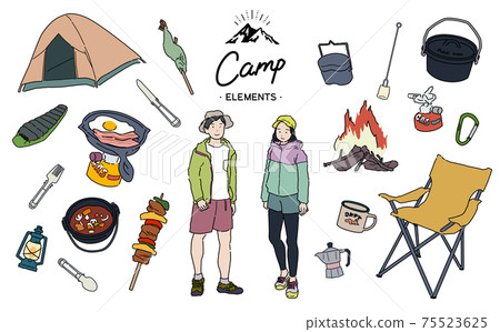 Camp-style men and women and camping goods set Camp-style men and women and camping goods set 75523625