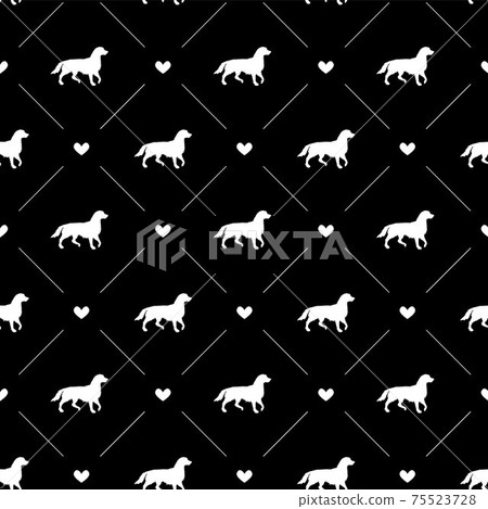Vector seamless pattern of dog and hearts - Stock Illustration ...