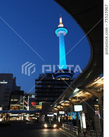 Kyoto Tower Sky Blue Light Up 75523967