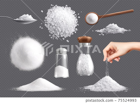 Salt Realistic Icon Set 75524993