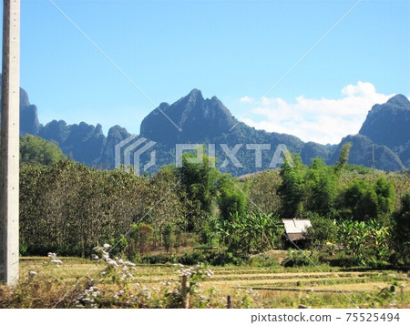 Car window from Vang Vieng, Laos to Luang Prabang (Luang Prabang). 75525494