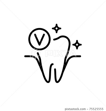 The line dentistry icon. Dental flat vector elements. The line dentistry icon. Dental flat vector elements. 75525555