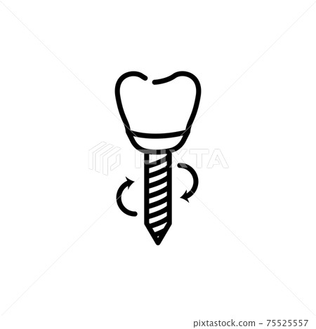 The line dentistry icon. Dental flat vector elements. The line dentistry icon. Dental flat vector elements. 75525557