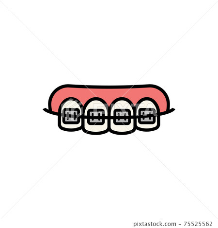 The line dentistry icon. Dental flat vector elements. The line dentistry icon. Dental flat vector elements. 75525562
