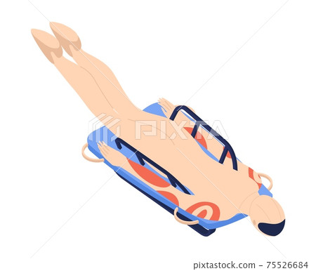 Skeleton woman riding the sled. Isolated on white background vector sport character isolated on white Skeleton woman riding the sled. Isolated on white background vector sport character isolated on white 75526684