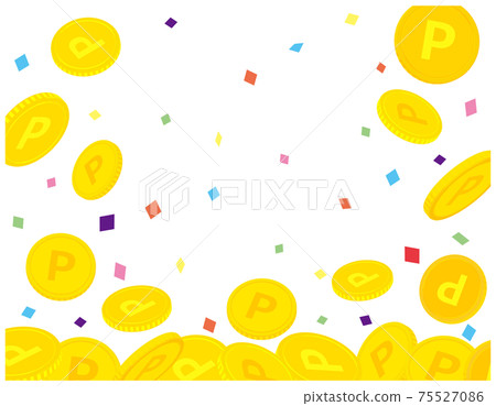 Background material points where coins fall from the sky 75527086