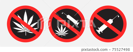 drugs ban prohibition sign stickers 75527498