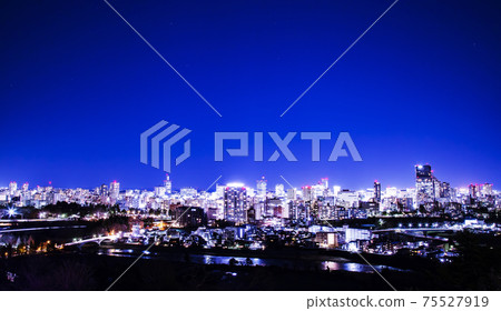 Sendai city night view from Aoba castle ruins 75527919