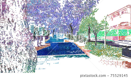 Path in a residential area Path in a residential area 75529145