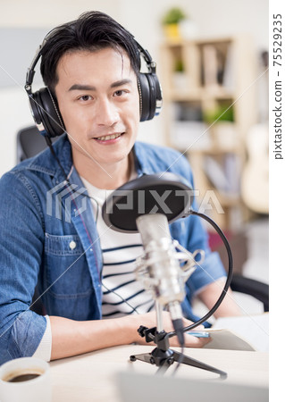 man make podcast in studio man make podcast in studio 75529235