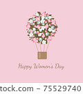 8 march. Happy Woman s Day. Vector congratulation card. 75529740