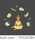 Concept of yoga lifestile, proper nutrition, healthy lifestyle 75529789
