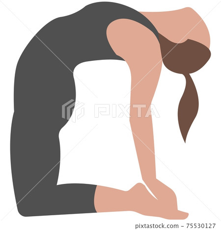 Yoga woman pose ustrasana vector illustration on white 75530127