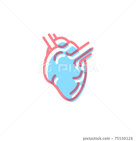 Heart icon in modern colors on white 75530128